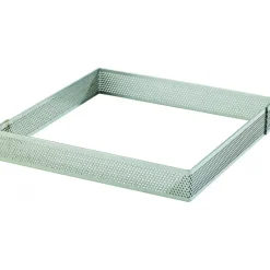MALLARD FERRIERE Cercle À Patisserie|Cadre à Tarte Carré Inox Perforé 12 cm H.2 cm