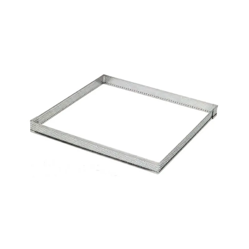 MALLARD FERRIERE Cercle À Patisserie|Cadre à Tarte Carré Inox Perforé 14 cm H.2 cm