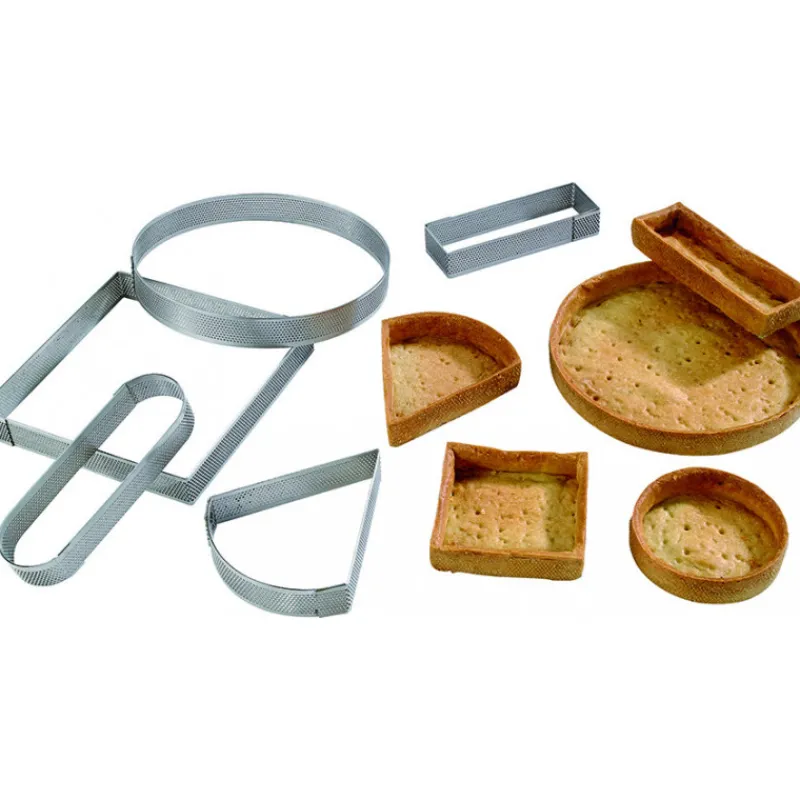 MALLARD FERRIERE Cercle À Patisserie|Cadre à Tarte Carré Inox Perforé 22 cm H.2 cm