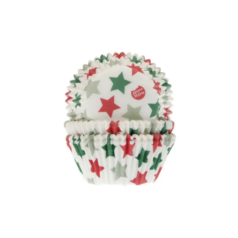 HOUSE OF MARIE Moules En Papier|Caissette à Cupcake Étoiles Ø 5 cm (x50)