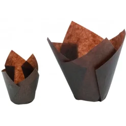 NORDIA Moules En Papier|Caissettes en Papier Tulipcup Brun Ø 5 cm H 8 cm