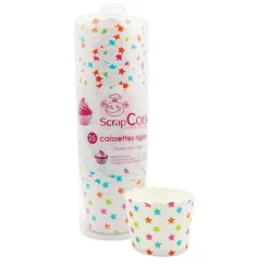 SCRAPCOOKING Moules En Papier|Caissettes rigides de cuisson Motifs étoiles (x25)