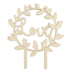 SCRAPCOOKING Décoration Gâteau|Cake Topper Bois Love 12,5 cm