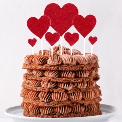 PATISDECOR Décoration Gâteau|Cake Topper Cœurs Rouges (x7) Patisdécor
