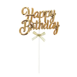 PATISDECOR Décoration Gâteau|Cake Topper Happy Birthday Doré Patisdécor