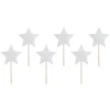 PARTYDECO Décoration Gâteau|Cake Toppers Étoiles Argent (x6)