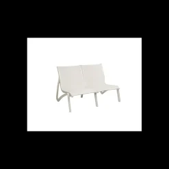 GROSFILLEX Mobilier Lounge|Salon De Jardin Professionnel|Canapé Conversationnel Blanc Glacier Toile Blanche Sunset