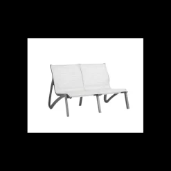 GROSFILLEX Mobilier Lounge|Salon De Jardin Professionnel|Canapé Conversationnel Noir Volcanique Toile Gris Chiné Sunset