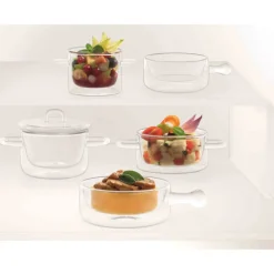 LUIGI BORMIOLI Servir, Présenter|Casserole en Verre Double Paroi 25 cl (x2) THERMIC GLASS