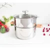 CRISTEL Cuiseur Vapeur|Casseroles|Casserole et Cuit Vapeur Inox Ø 20 cm Anses Hêtre Biome