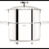 CRISTEL Cuiseur Vapeur|Casseroles|Casserole et Cuit Vapeur Inox Ø 20 cm Anses Mutine Blanc Biome