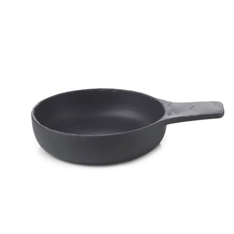REVOL Servir, Présenter|Plat De Cuisson|Cassolette avec Manche Ardoise 13 cm Basalt