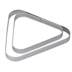 PAVONI Cercle À Patisserie|Cercle à Tarte Triangle Inox Micro-perforé 22 x 20 cm x H 2 cm