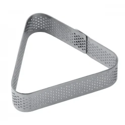 PAVONI Cercle À Patisserie|Cercle à Tarte Triangle Inox Micro-perforé 8,5 x 7,5 cm x H 2 cm