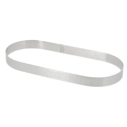 DE BUYER Cercle À Patisserie|Cercle perforé forme Oblong 14,5 x 3,5 cm de L'école Valrhona par