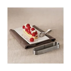 DE BUYER Cercle À Patisserie|Cercle perforé forme Oblong 14,5 x 3,5 cm de L'école Valrhona par