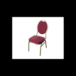 LYROSE Mobilier Évènementiel|Mobilier Restaurant|Chaise Empilable Dorée avec Assise Bordeaux Matignon