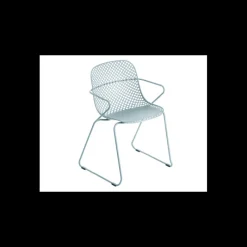 GROSFILLEX Mobilier Terrasse Restaurant|Chaise en Acier avec Assise Résine Bleu Ether Ramatuelle 73’