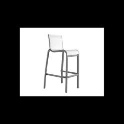 GROSFILLEX Mobilier Terrasse Restaurant|Mobilier Restaurant|Chaise Haute Noir Volcanique et Toile Gris Chinée Sunset