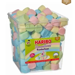 HARIBO Produits Sans Gluten|Confiserie|Chamallows Rainbollows x 210 - Boîte Bonbon