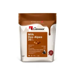 CALLEBAUT Chocolat De Couverture|Chocolat au Lait Milk des Alpes 35% 1.5 Kg Carma