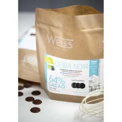 WEISS Produits Bio|Chocolat De Couverture|Chocolat Noir Bio 64% Ceïba 1 kg