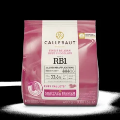 CALLEBAUT Chocolat De Couverture|Chocolat Ruby RB1 33,6% 400 g
