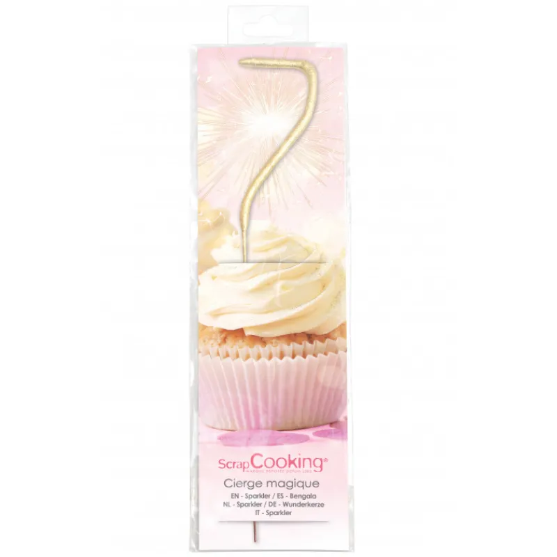 SCRAPCOOKING Décoration Gâteau|Cierge Magique Or 17,5 cm Chiffre 7