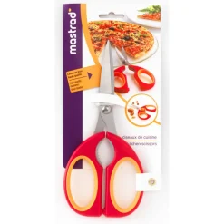 MASTRAD Ciseaux De Cuisine|Ciseaux de Cuisine lames inox et Casse-Noix Framboise