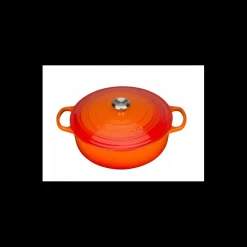 LE CREUSET Cocotte En Fonte|Cocotte en fonte Basse 30 cm Volcanique Signature