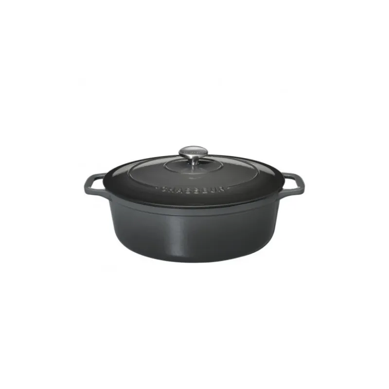 CHASSEUR Cocotte En Fonte|Cocotte en Fonte Ovale 31 cm Caviar