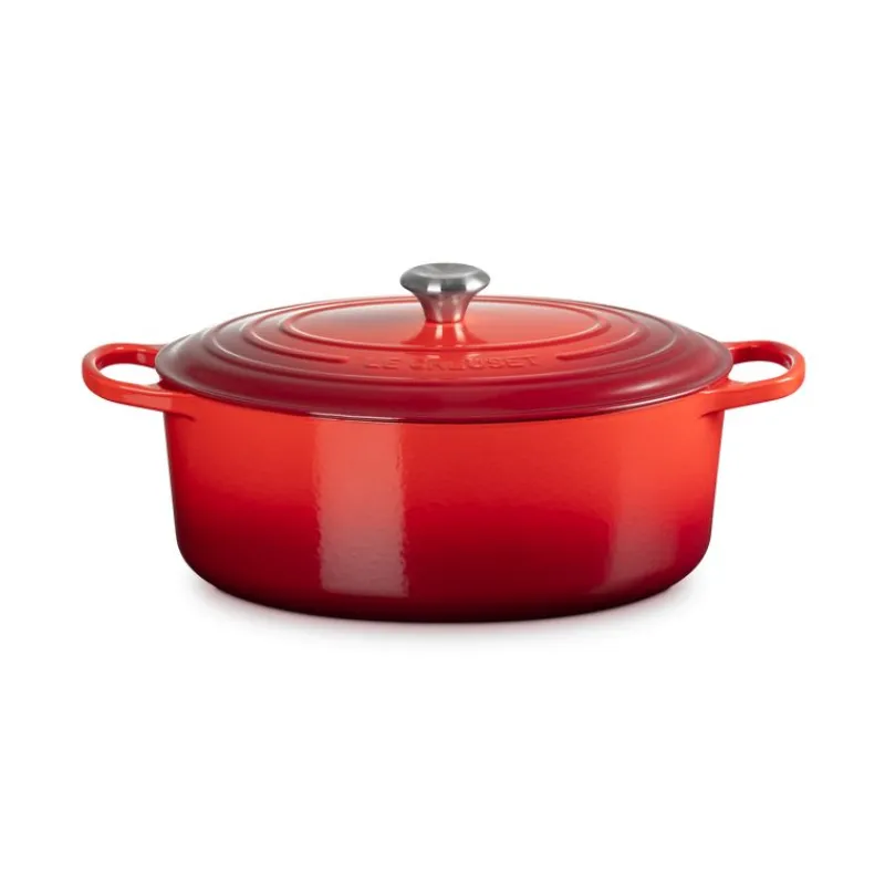 LE CREUSET Cocotte En Fonte|Cocotte en Fonte Ovale 35 cm Cerise Signature