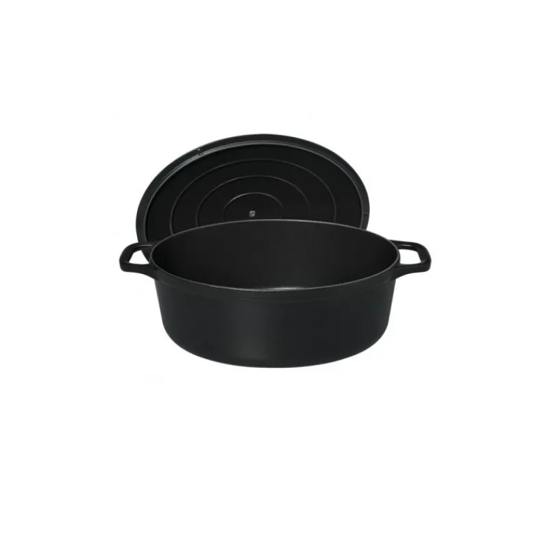 CHASSEUR Cocotte En Fonte|Cocotte en Fonte Ovale 33 cm Noir Mat