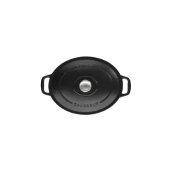 CHASSEUR Cocotte En Fonte|Cocotte en Fonte Ovale 25 cm Noir Mat