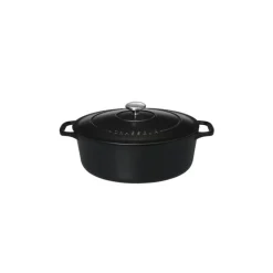 CHASSEUR Cocotte En Fonte|Cocotte en Fonte Ovale 25 cm Noir Mat