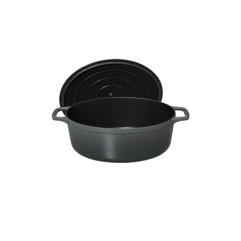 CHASSEUR Cocotte En Fonte|Cocotte en Fonte Ovale 33 cm Caviar