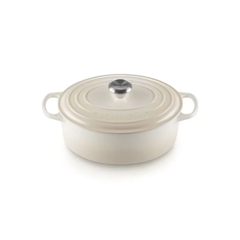 LE CREUSET Cocotte En Fonte|Cocotte en fonte Ovale 29 cm Meringue Signature
