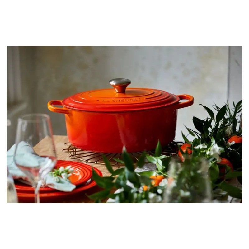 LE CREUSET Cocotte En Fonte|Cocotte en fonte Ovale 33 cm Volcanique Signature