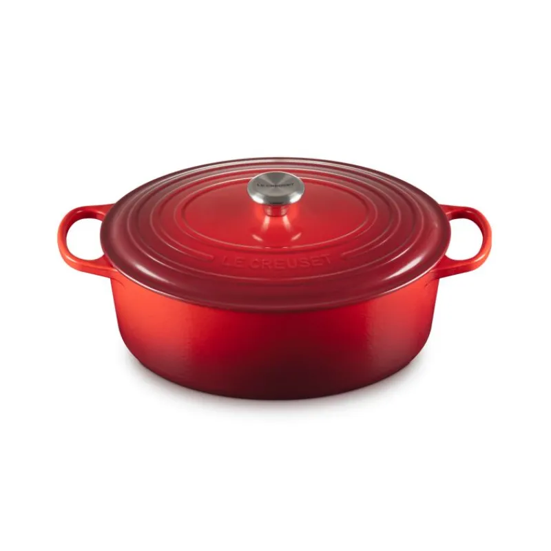 LE CREUSET Cocotte En Fonte|Cocotte en Fonte Ovale 33 cm Cerise Signature