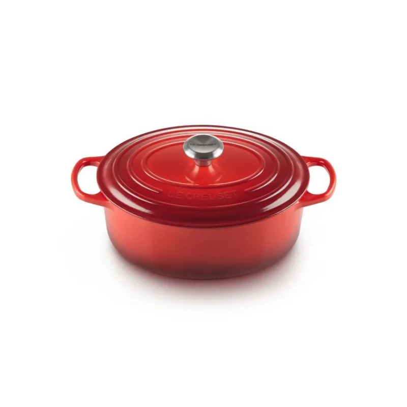 LE CREUSET Cocotte En Fonte|Cocotte en Fonte Ovale 31 cm Cerise Signature