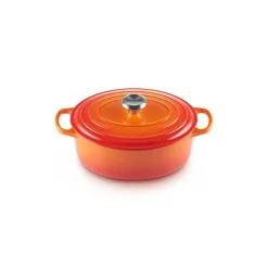 LE CREUSET Cocotte En Fonte|Cocotte en fonte Ovale 40 cm Volcanique Signature