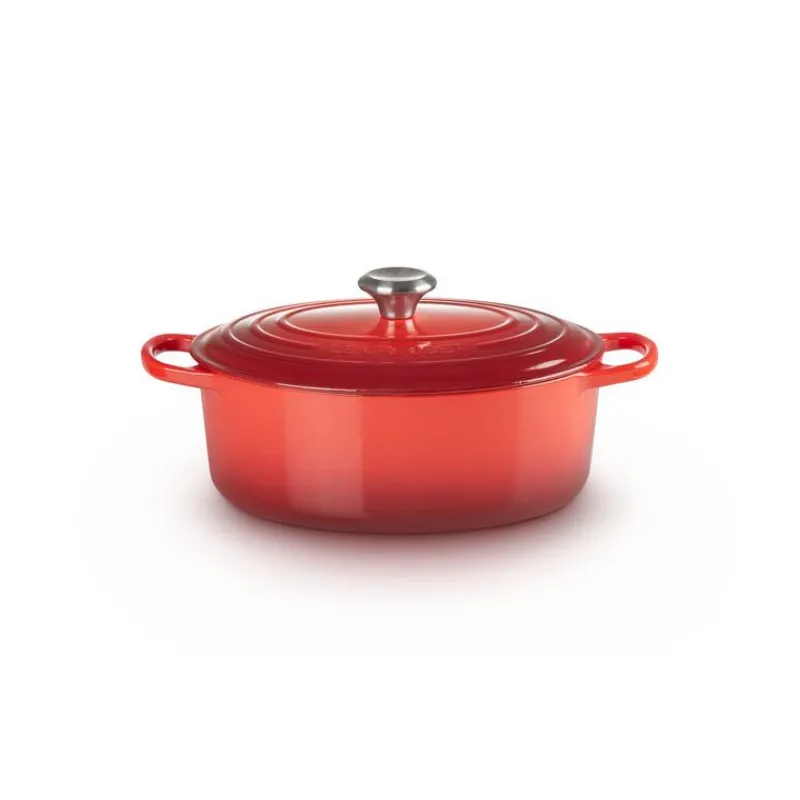LE CREUSET Cocotte En Fonte|Cocotte en Fonte Ovale 27 cm Cerise Signature