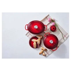 LE CREUSET Cocotte En Fonte|Cocotte en Fonte Ovale 27 cm Cerise Signature