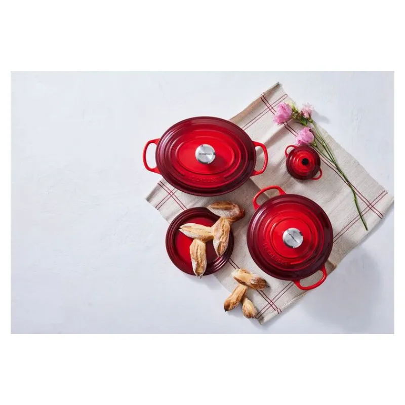 LE CREUSET Cocotte En Fonte|Cocotte en Fonte Ovale 27 cm Cerise Signature