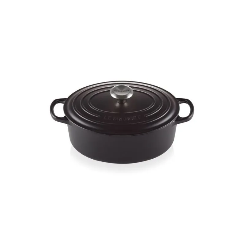 LE CREUSET Cocotte En Fonte|Cocotte en fonte Ovale 27 cm Noir Mat Signature