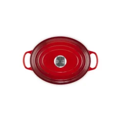 LE CREUSET Cocotte En Fonte|Cocotte en Fonte Ovale Basse 27 cm Cerise Signature