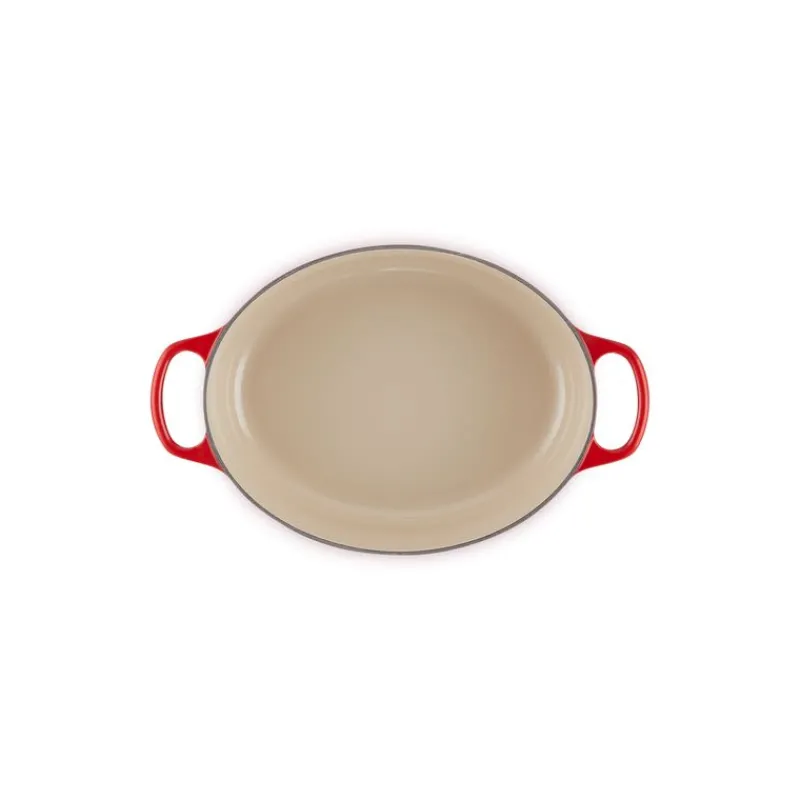 LE CREUSET Cocotte En Fonte|Cocotte en Fonte Ovale Basse 27 cm Cerise Signature