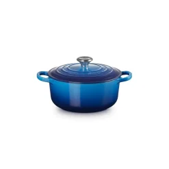 LE CREUSET Cocotte En Fonte|Cocotte en Fonte Ronde 20 cm Azur Signature