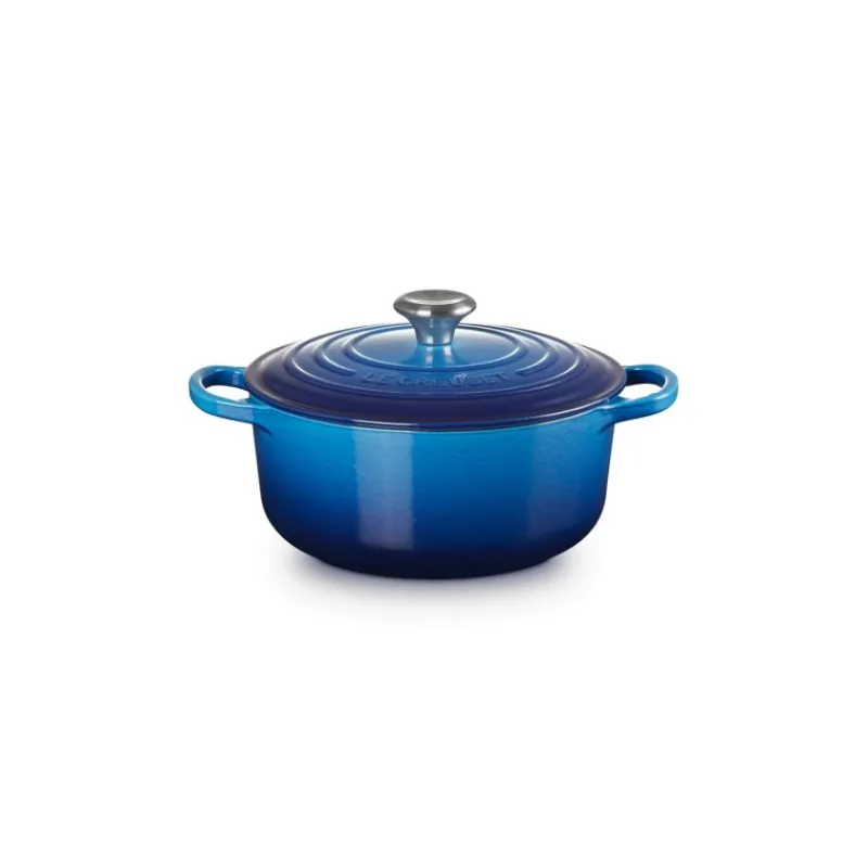 LE CREUSET Cocotte En Fonte|Cocotte en Fonte Ronde 20 cm Azur Signature