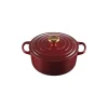 LE CREUSET Cocotte En Fonte|Cocotte en Fonte Ronde 24 cm Garnet Bouton Doré Signature